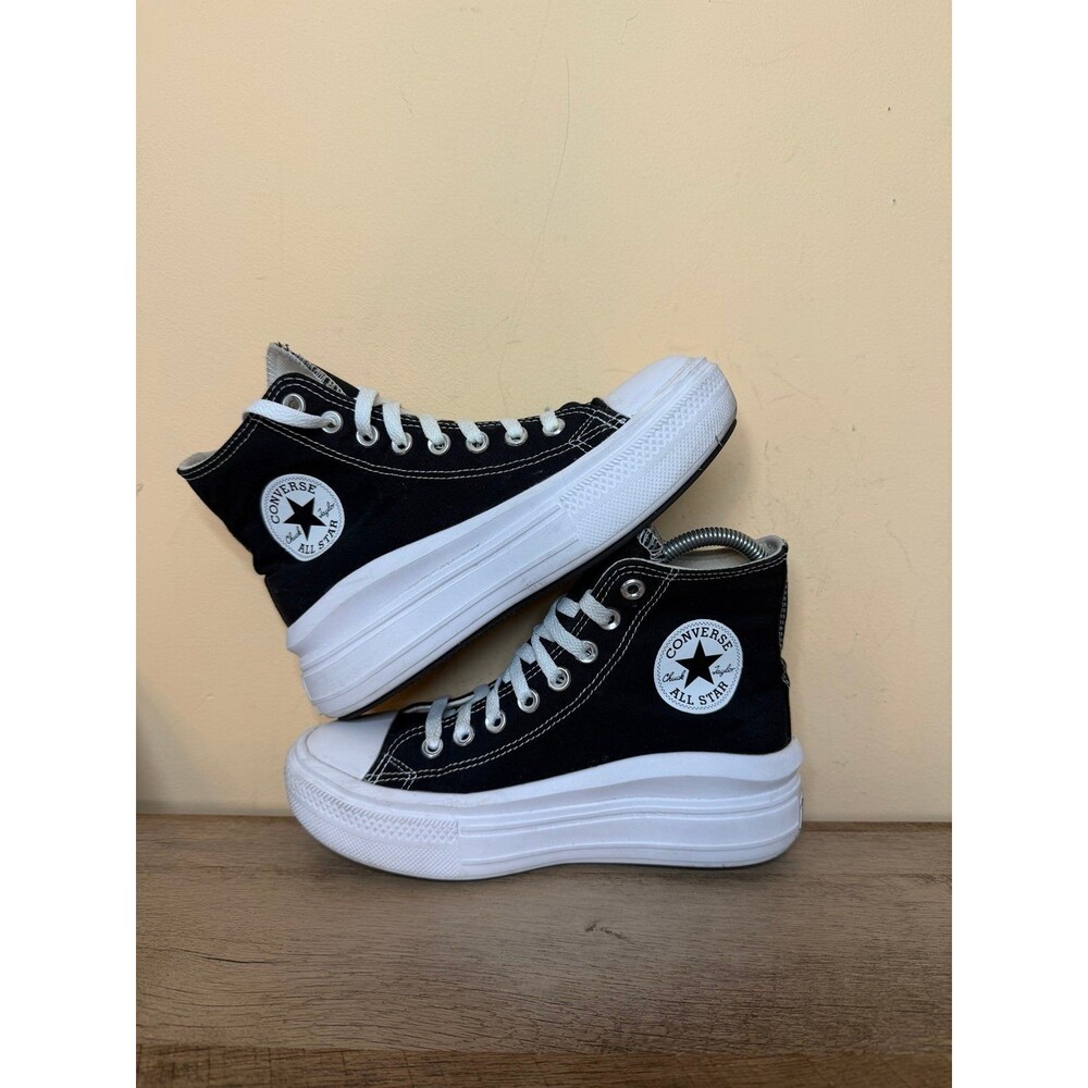 Converse Women's Chuck Taylor All Star Move Hi Platform Black White shoes size 7